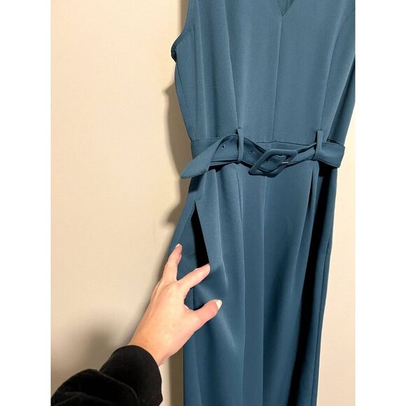 NWT Joie Adessa V- Neck Sleeveless Wide- Leg Belted Jumpsuit Size 4 - Picture 7 of 13